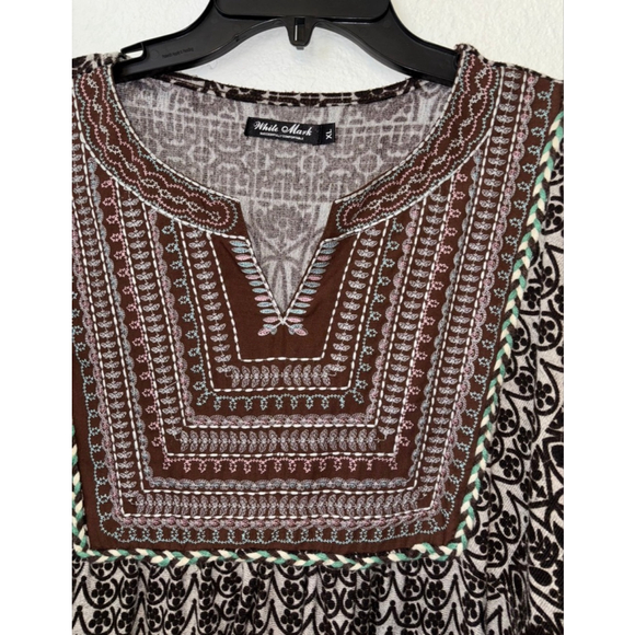 Boho Coastal Cowgirl Embroidered Sweater Dress size XL Soft Flattering Stretch - Picture 2 of 7